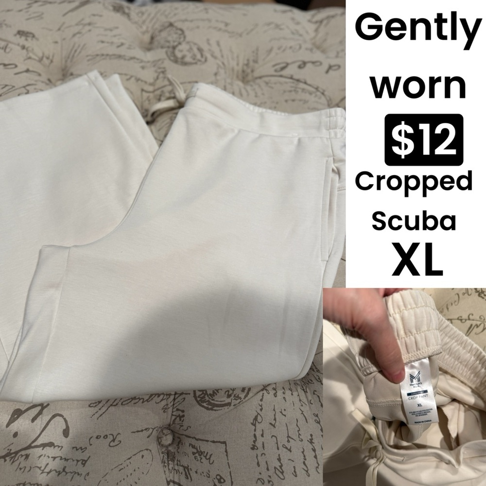 Cropped Scuba Pants - cream - XL
